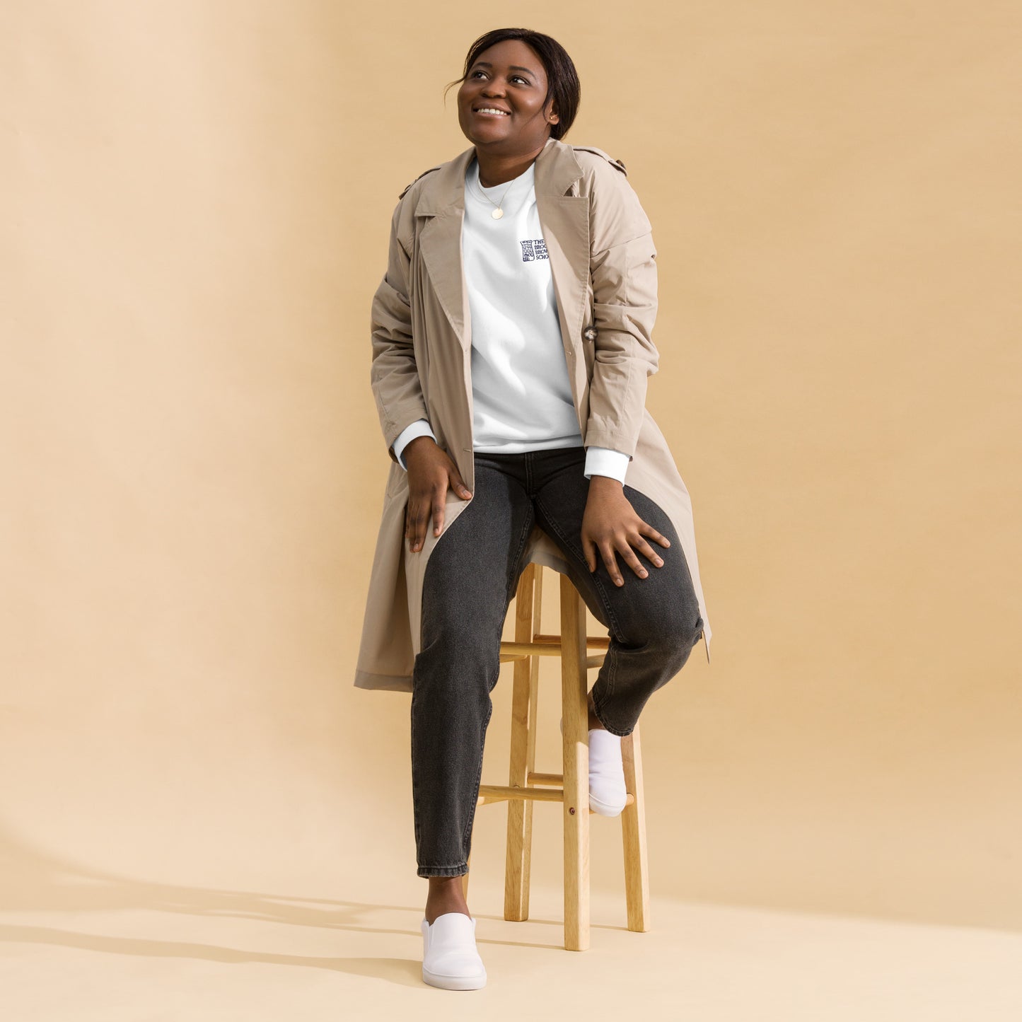 TBBS - Adult White Embroidered Sweatshirt