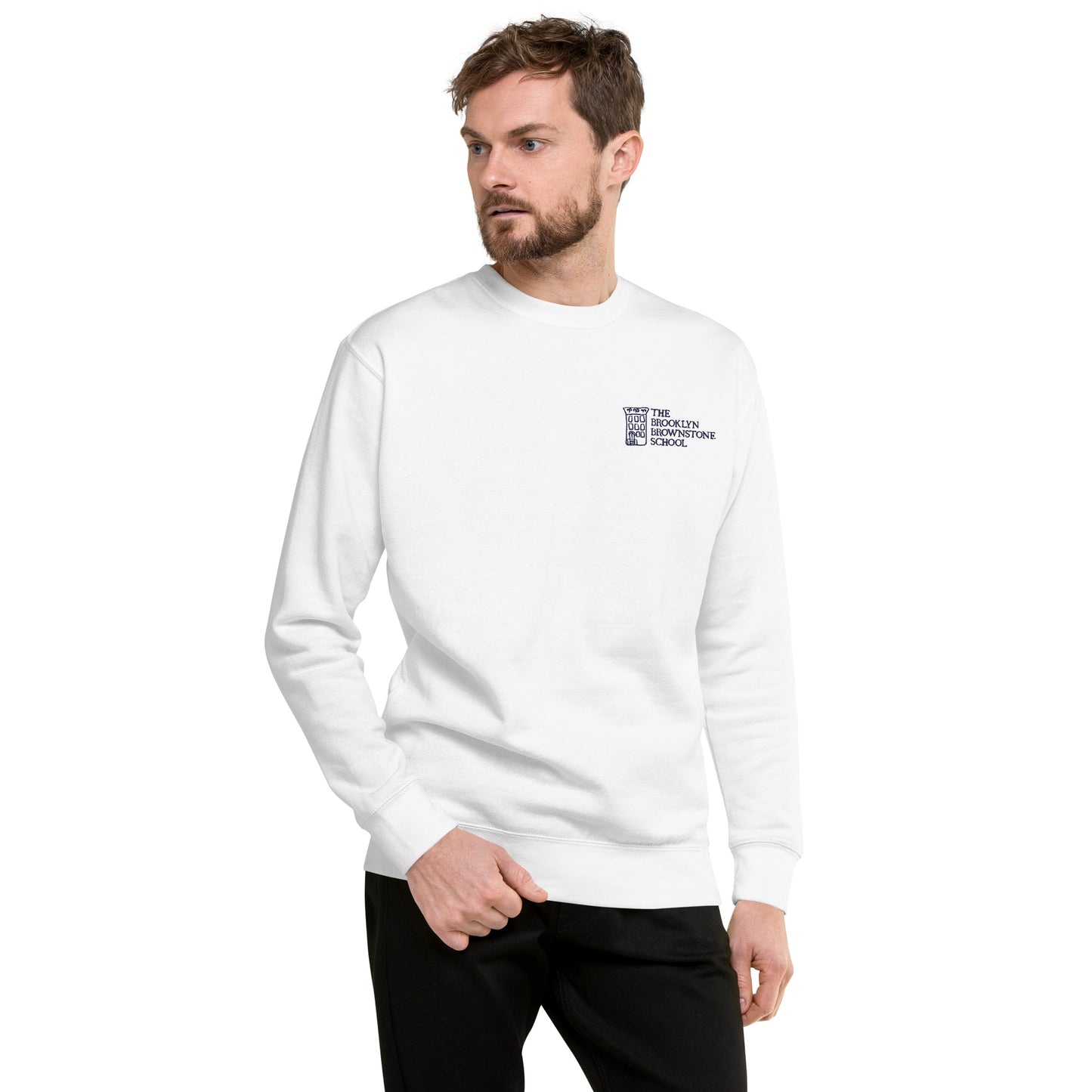 TBBS - Adult White Embroidered Sweatshirt