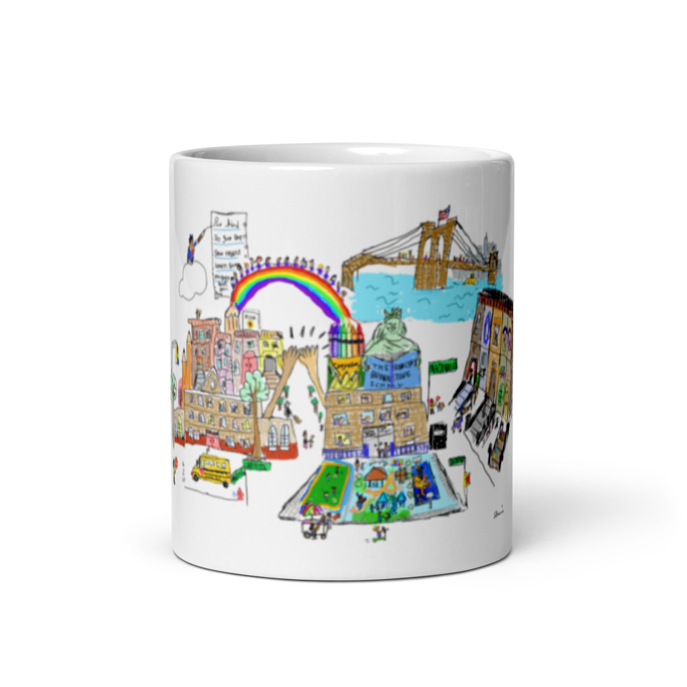 "Walking on a rainbow..." White glossy mug