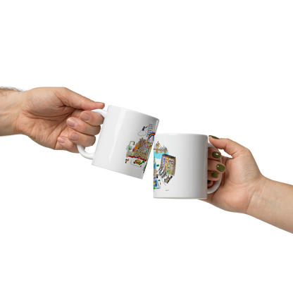 "Walking on a rainbow..." White glossy mug