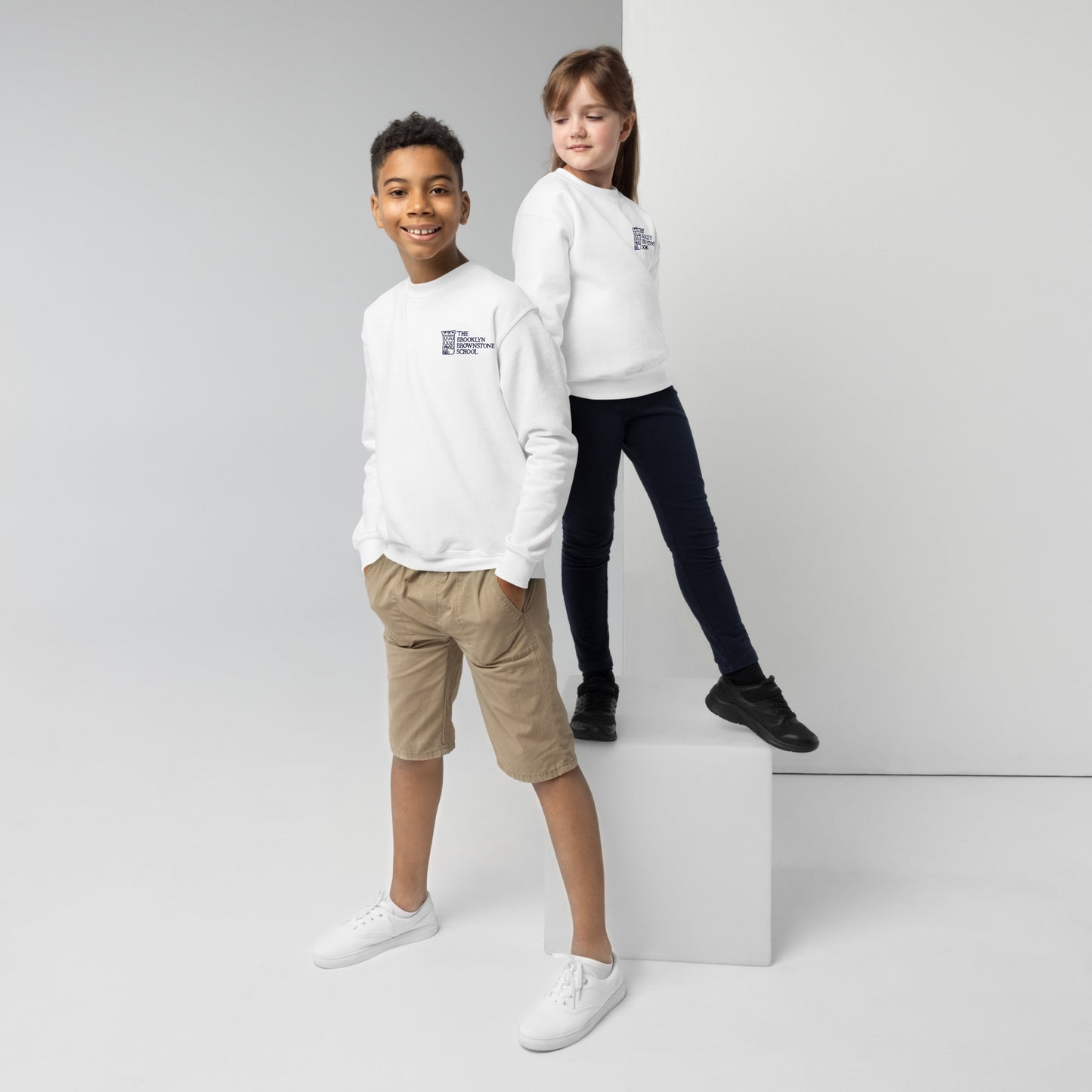 TBBS - Kids Embroidered White Sweatshirt