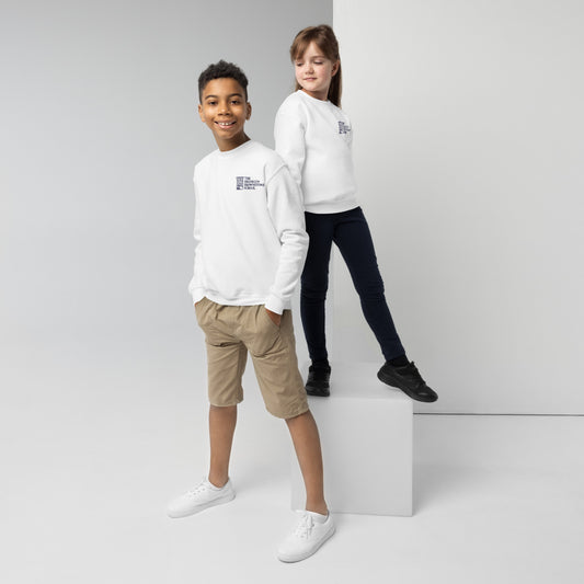 TBBS - Kids Embroidered White Sweatshirt