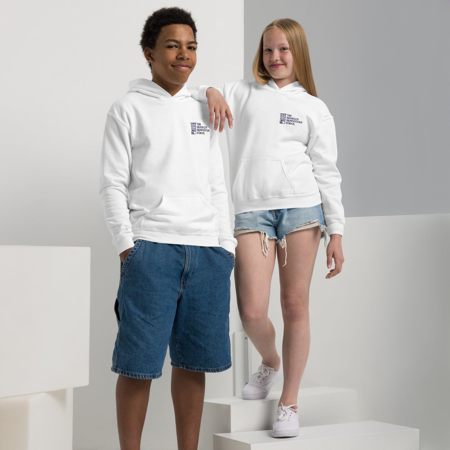 TBBS - Kids Embroidered White Hoodie