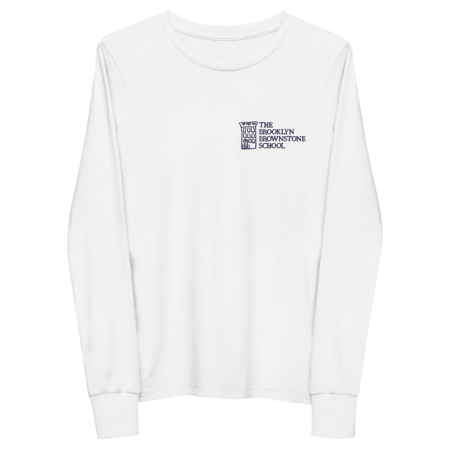 TBBS - Kids Embroidered Long Sleeve White T Shirt / Bella + Canvas 3501Y