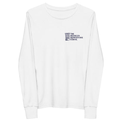 TBBS - Kids Embroidered Long Sleeve White T Shirt / Bella + Canvas 3501Y