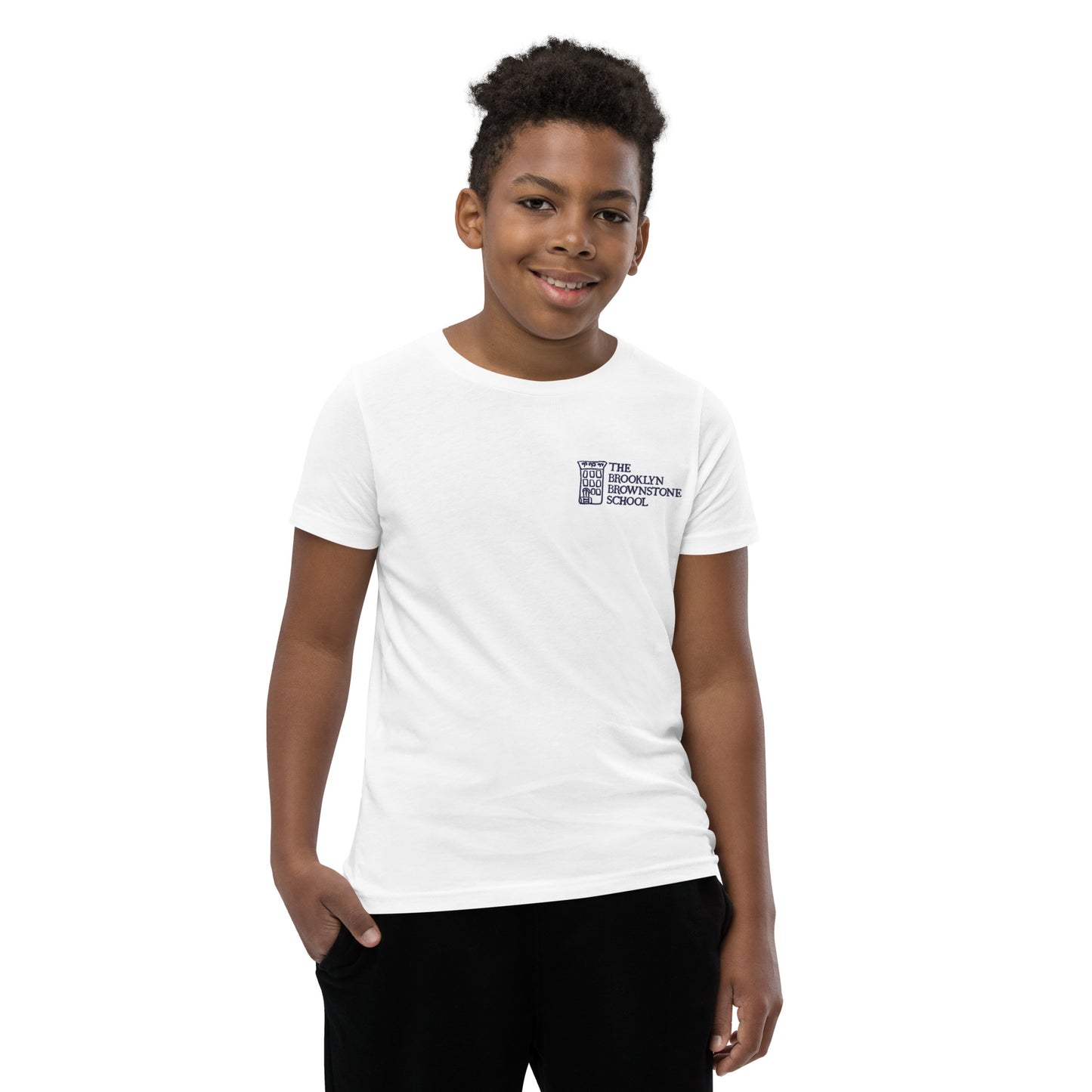 TBBS - Kids Embroidered White T Shirt / Bella + Canvas 3001Y