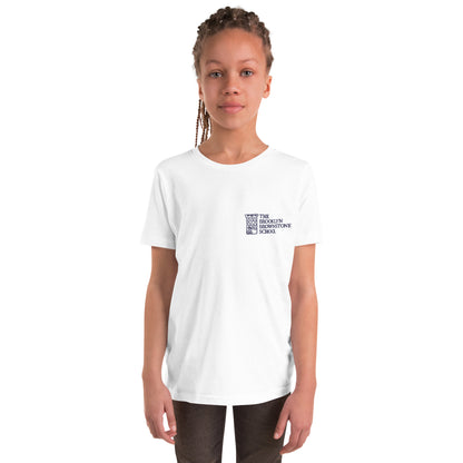 TBBS - Kids Embroidered White T Shirt / Bella + Canvas 3001Y