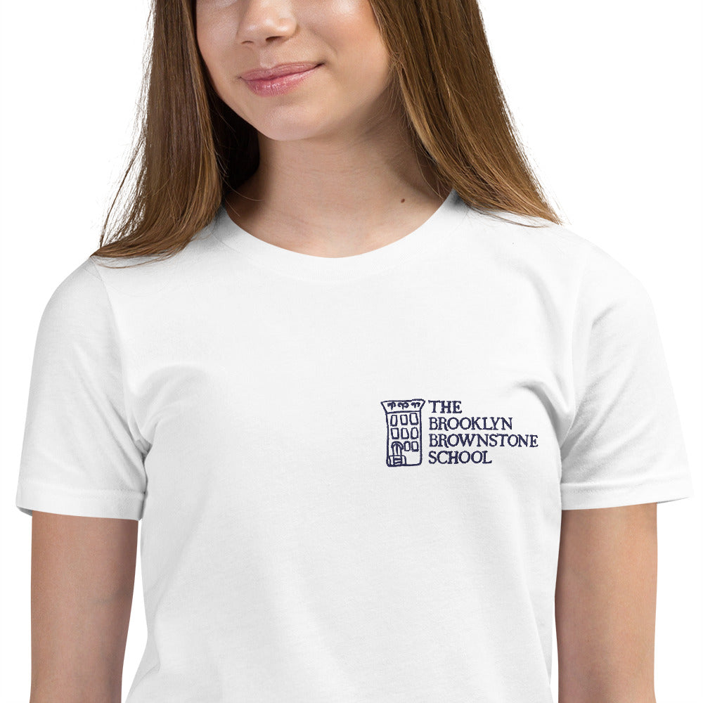 TBBS - Kids Embroidered White T Shirt / Bella + Canvas 3001Y