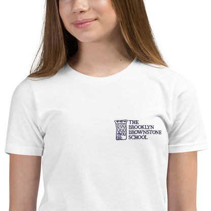TBBS - Kids Embroidered White T Shirt / Bella + Canvas 3001Y